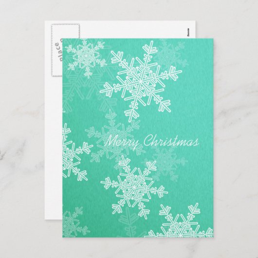 Frohe Weihnachten Emerald White Snowflake Minimali (Vorne/Hinten)