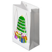 Frohe Weihnachten emoji Kleine Geschenktüte (Vorderseite Schrägansicht)