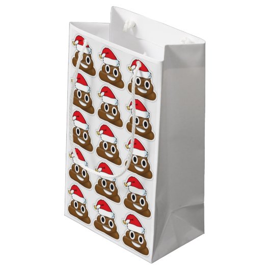 Frohe Weihnachten emoji Kleine Geschenktüte (Rückseite Schrägansicht)