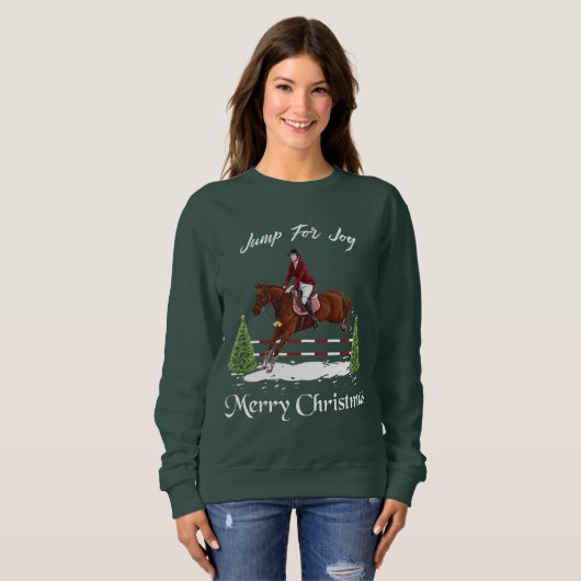Frohe Weihnachten, englisches springendes Sweatshirt (Vorne ganz)