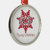 Frohe Weihnachten EOD Silbernes Ornament (Rechts)