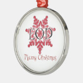 Frohe Weihnachten EOD Silbernes Ornament (Links)