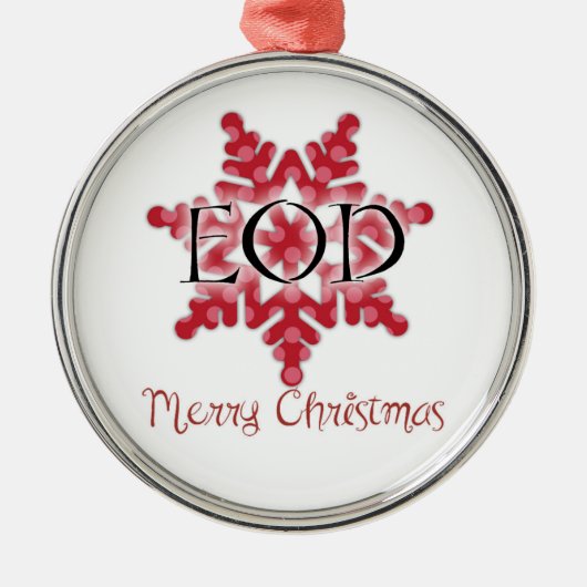 Frohe Weihnachten EOD Silbernes Ornament (Vorne)