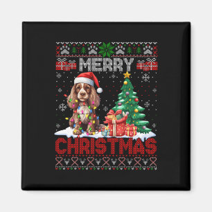 Frohe Weihnachten Er Spaniel Hund liebt Ugly Xmas  Magnet