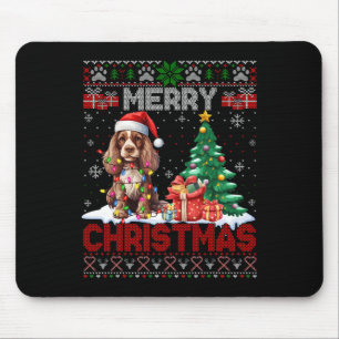 Frohe Weihnachten Er Spaniel Hund liebt Ugly Xmas Mousepad