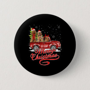 Frohe Weihnachten Er Spaniel Hunde Santa Reindeer Button