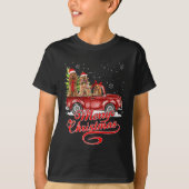Frohe Weihnachten Er Spaniel Hunde Santa Reindeer  T-Shirt (Vorderseite)