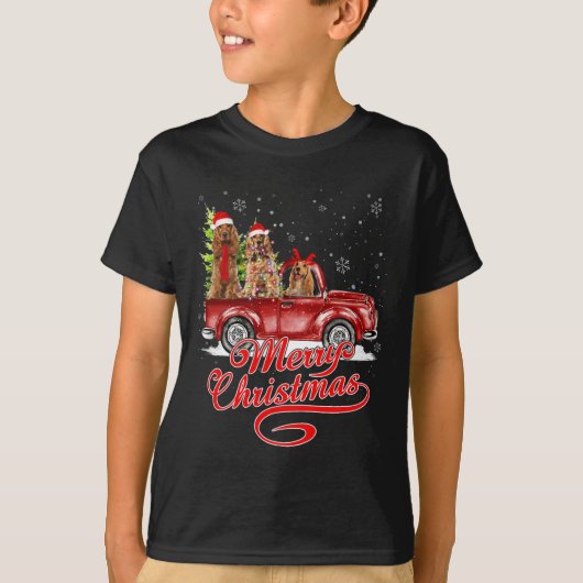 Frohe Weihnachten Er Spaniel Hunde Santa Reindeer  T-Shirt (Vorderseite)