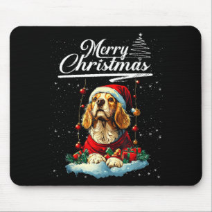Frohe Weihnachten Er Spaniel Weihnachtsmann Hut Hu Mousepad