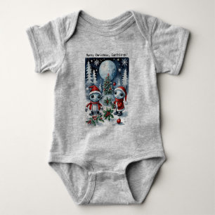 Frohe Weihnachten Erdlinge Süßer Weihnachtsmann Al Baby Strampler