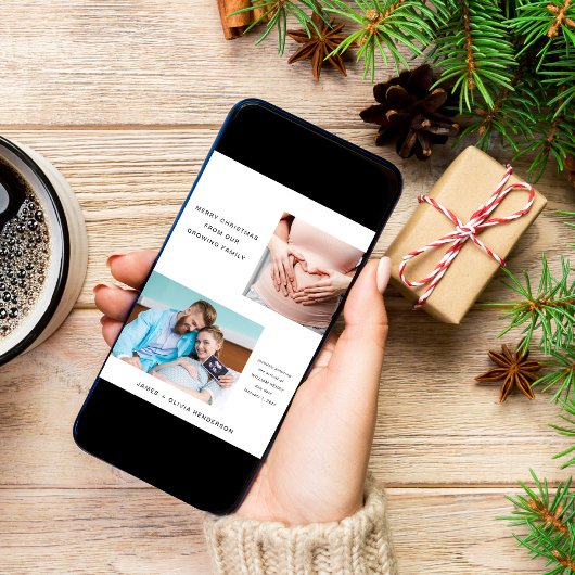 Frohe Weihnachten erwartet wachsende Familie Foto