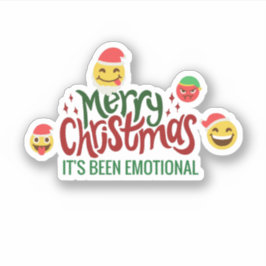 Frohe Weihnachten Es war EMOTIONAL lustig EMOJI Aufkleber