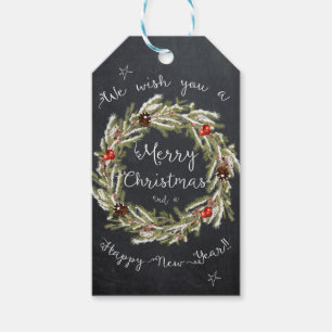 Frohe Weihnachten etikettieren Tafelfeiertag Geschenkanhänger