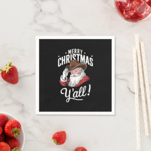 Frohe Weihnachten Euch alle Country Cowboy Weihnac Serviette