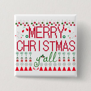 Frohe Weihnachten euch alle hässlicher Pullover Button