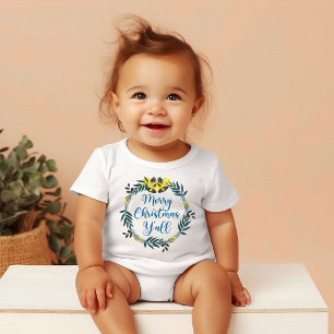 Frohe Weihnachten Euch allen, grüner und gelber Kr Baby T-shirt