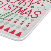 "Frohe Weihnachten Euch Allen" hässlicher Pullover Schneidebrett (Ecke)