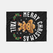 Frohe Weihnachten euch Lebkuchen Cowboy Grüß Gott Fleecedecke (Vorderseite (Horizontal))