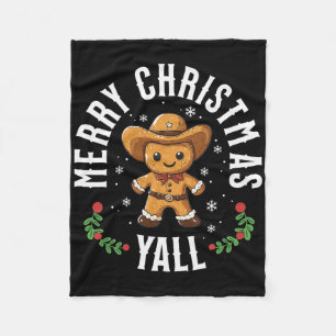 Frohe Weihnachten euch Lebkuchen Cowboy Grüß Gott Fleecedecke