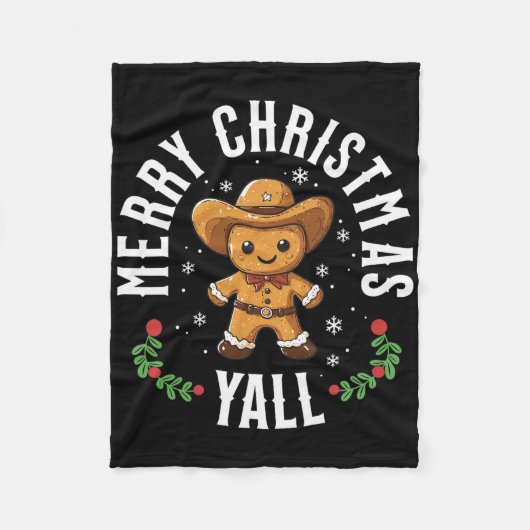 Frohe Weihnachten euch Lebkuchen Cowboy Grüß Gott Fleecedecke (Vorderseite)