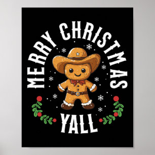 Frohe Weihnachten euch Lebkuchen Cowboy Grüß Gott Poster