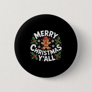 Frohe Weihnachten Euch Lebkuchen Cowboy Howdy West Button