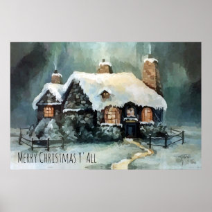 Frohe Weihnachten Euch wunderbare Winternacht Poster
