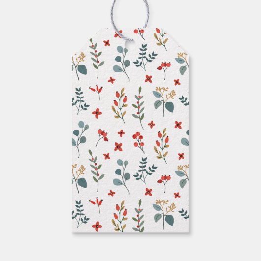 Frohe Weihnachten Eukalyptus Berries Geschenkanhänger (Rückseite)