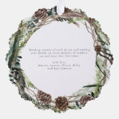 Frohe Weihnachten Eukalyptus Winter Foto Wreath Ornament Karte (Rückseite)