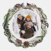 Frohe Weihnachten Eukalyptus Winter Foto Wreath Ornament Karte (Vorderseite)