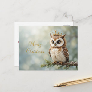Frohe Weihnachten Eule Süße Waldweihnachten Postkarte