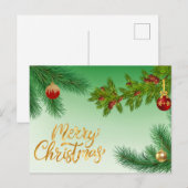 Frohe Weihnachten Evergreen Branches mit Ornamente (Vorne/Hinten)