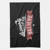 Frohe Weihnachten Express Nordpol Weihnachten Geschirrtuch (Vertikal)