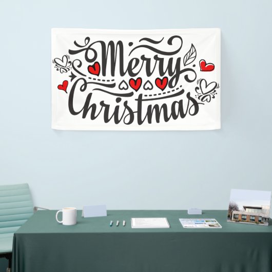 Frohe Weihnachten extravagante Kalligraphie Schrif Banner (Messeveranstaltung)