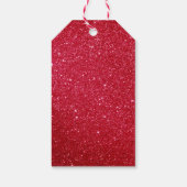 Frohe Weihnachten Extravagante Script Red Glitzer Geschenkanhänger (Rückseite)