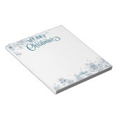 Frohe Weihnachten Extravagante Skriptschnee w Name Notizblock (angewinkelt)