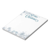 Frohe Weihnachten Extravagante Skriptschnee w Name Notizblock (Rotiert)