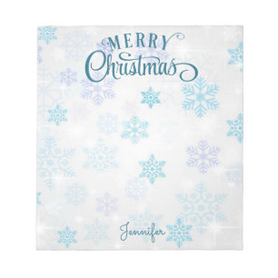 Frohe Weihnachten Extravagante Skriptschnee w Name Notizblock