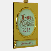 Frohe Weihnachten Extravagante Textgestaltung Banner-Ornament Gold (Rechts)