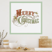 Frohe Weihnachten Extravagante Textgestaltung Poster (Küche)