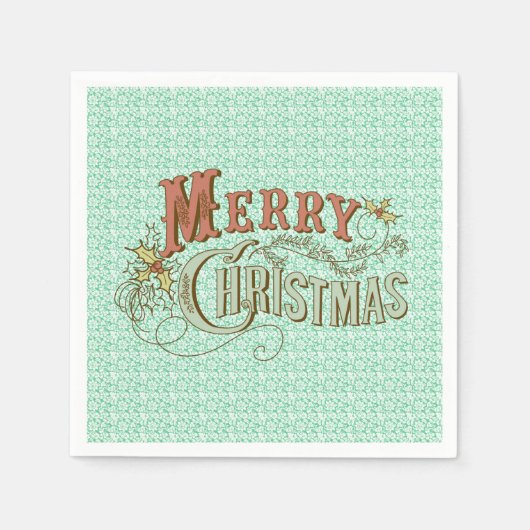 Frohe Weihnachten Extravagante Textgestaltung Serviette (Vorderseite)