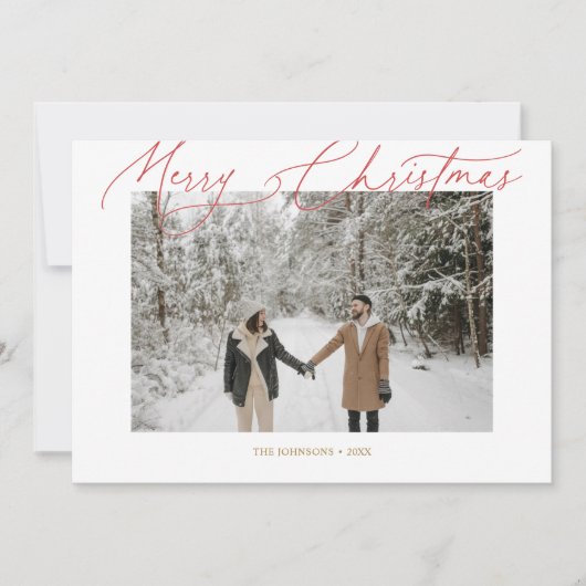 Frohe Weihnachten Extravagantes Script Foto Weihna (Vorderseite)