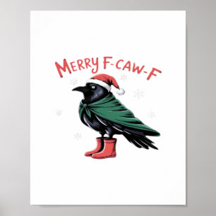 Frohe Weihnachten F Caw F Vintage-Klassiker-Stil Poster