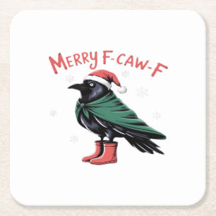 Frohe Weihnachten F Caw F Vintage Klassischer Stil Rechteckiger Pappuntersetzer