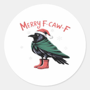 Frohe Weihnachten F Caw F Vintage Klassischer Stil Runder Aufkleber