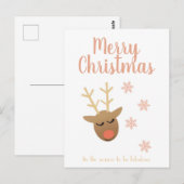 Frohe Weihnachten Fabulous Rentierschneeflocken Ro Postkarte (Vorne/Hinten)