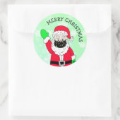 Frohe Weihnachten Facemasked Weihnachtsmann Runder Aufkleber (Tasche)