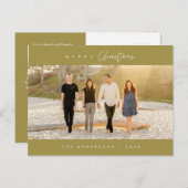 Frohe Weihnachten, familiäres Foto, Modernes Minim Postkarte (Vorne/Hinten)