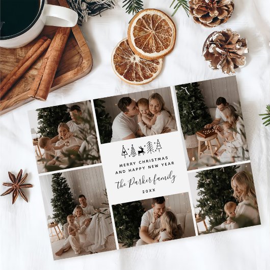 Frohe Weihnachten Familie 6 Foto-Collage