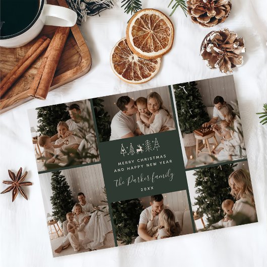 Frohe Weihnachten Familie 6 Foto-Collage